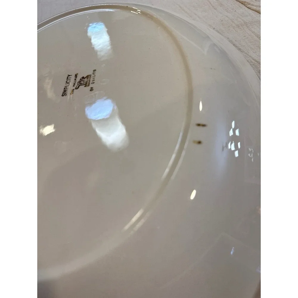 Canonsburg Pottery Simplicity Yellow Rose Oval Serving Platter Gold Trim 13in
